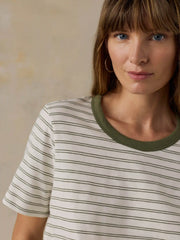 Sunwashed Regenerative Tee - Four Leaf Clover Mini Stripe