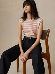 Sunwashed Organic Muscle Tank - Summer Sand Stripe