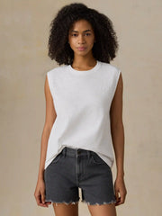 Sunwashed Organic Muscle Tank - White