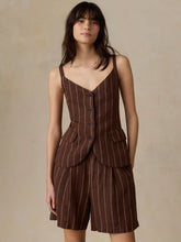 Sun Strider Linen Milo Vest - Harbor Line Stripe