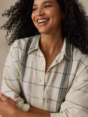 Textured Cotton Relaxed Shirt - Salt Stone