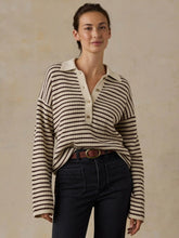 Miramar Linen Relaxed Polo - Woodland Stripe