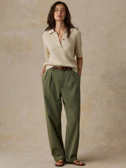 Miramar Linen Short-Sleeve Polo - Summer Sand