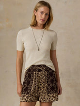 Miramar Linen Mini Rib Tee - Summer Sand