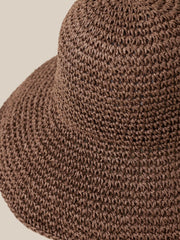 Women's Straw Sun Hat - Chocolate