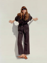 Sun Strider Linen Utility Jacket - Black