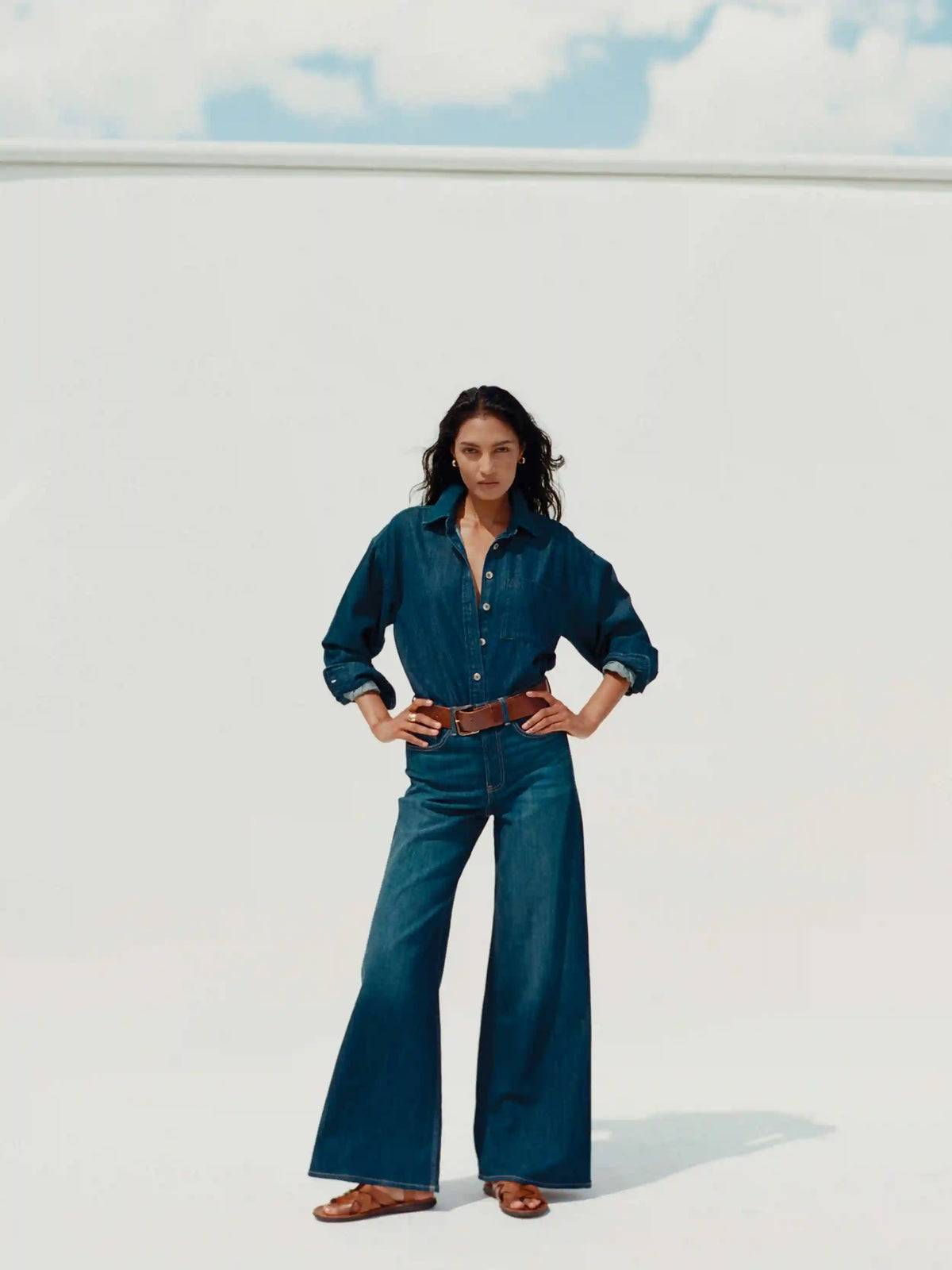 Saturday Denim Wide Leg - Dark Sea Wash