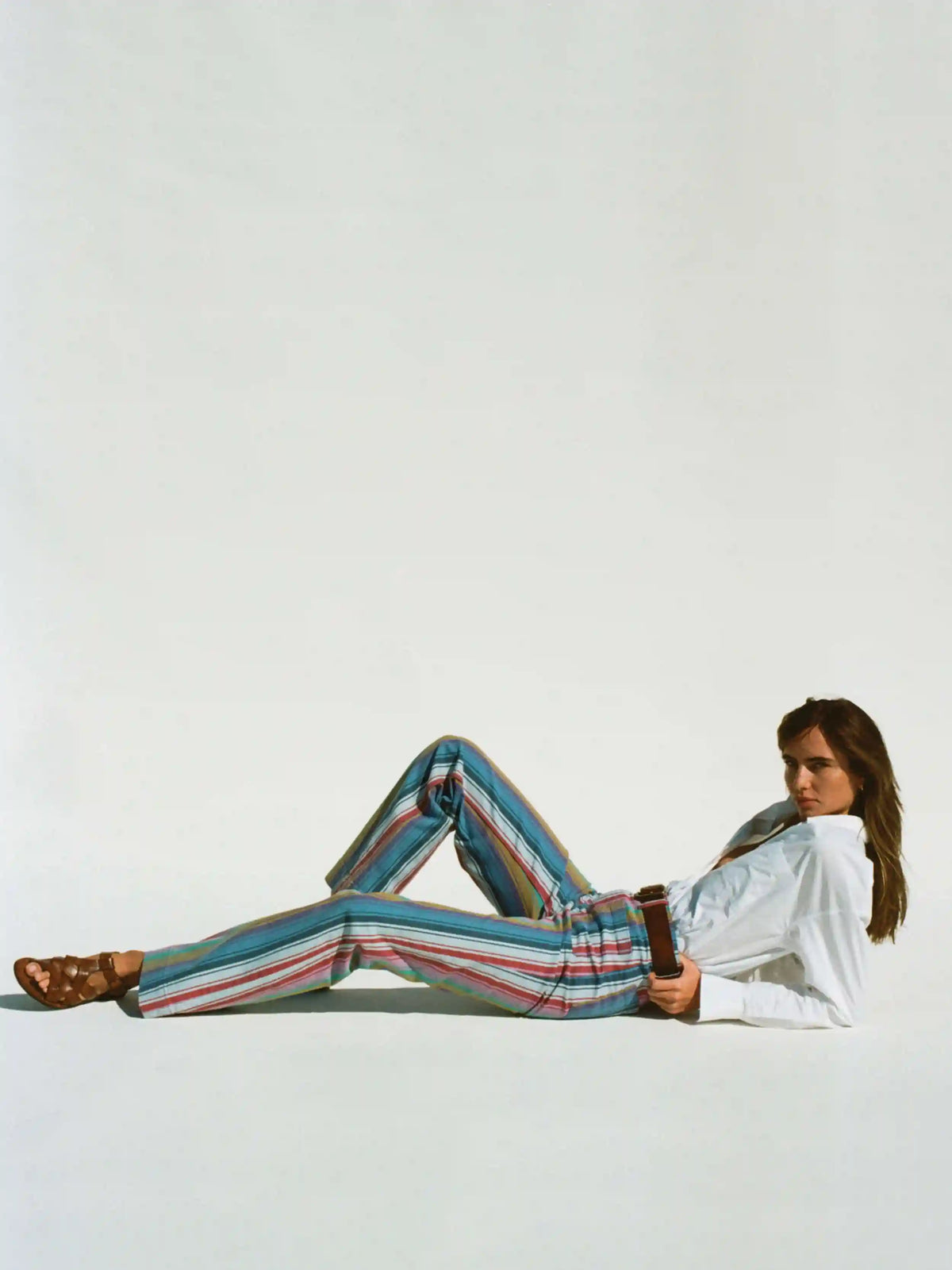 Sunset Denim Patch Pocket Pant - Painted Row Stripe