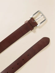 Mens Leather Belt - Saddle Brown