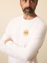Long-Sleeve Sunwashed Graphic Tee - White