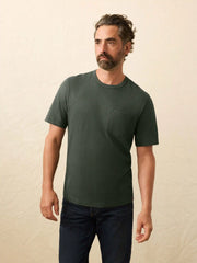 Sunwashed Regenerative Pocket Tee - Fall Evergreen