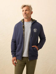 Flannel Lined Full Zip Hoodie - Dark Ocean