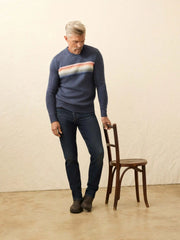 Heirloom Crewneck Sweater - Navy Lake Torch Stripe