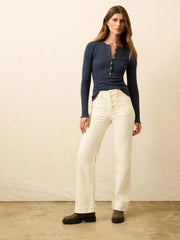 Stretch Terry Cord Patch Pocket Pant - Egret