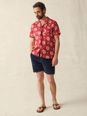 Short-Sleeve Hemp Blend Camp Shirt - Sun Blossom