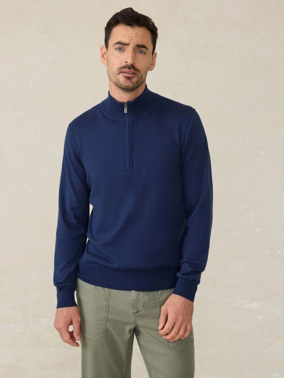 Movement™ Quarter Zip Sweater - Marine Navy Heather