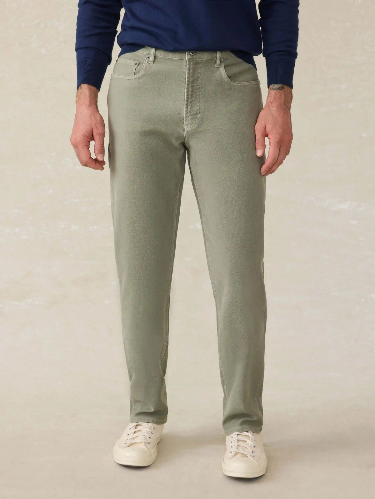 Stretch Terry 5-Pocket Pant - Faded Olive