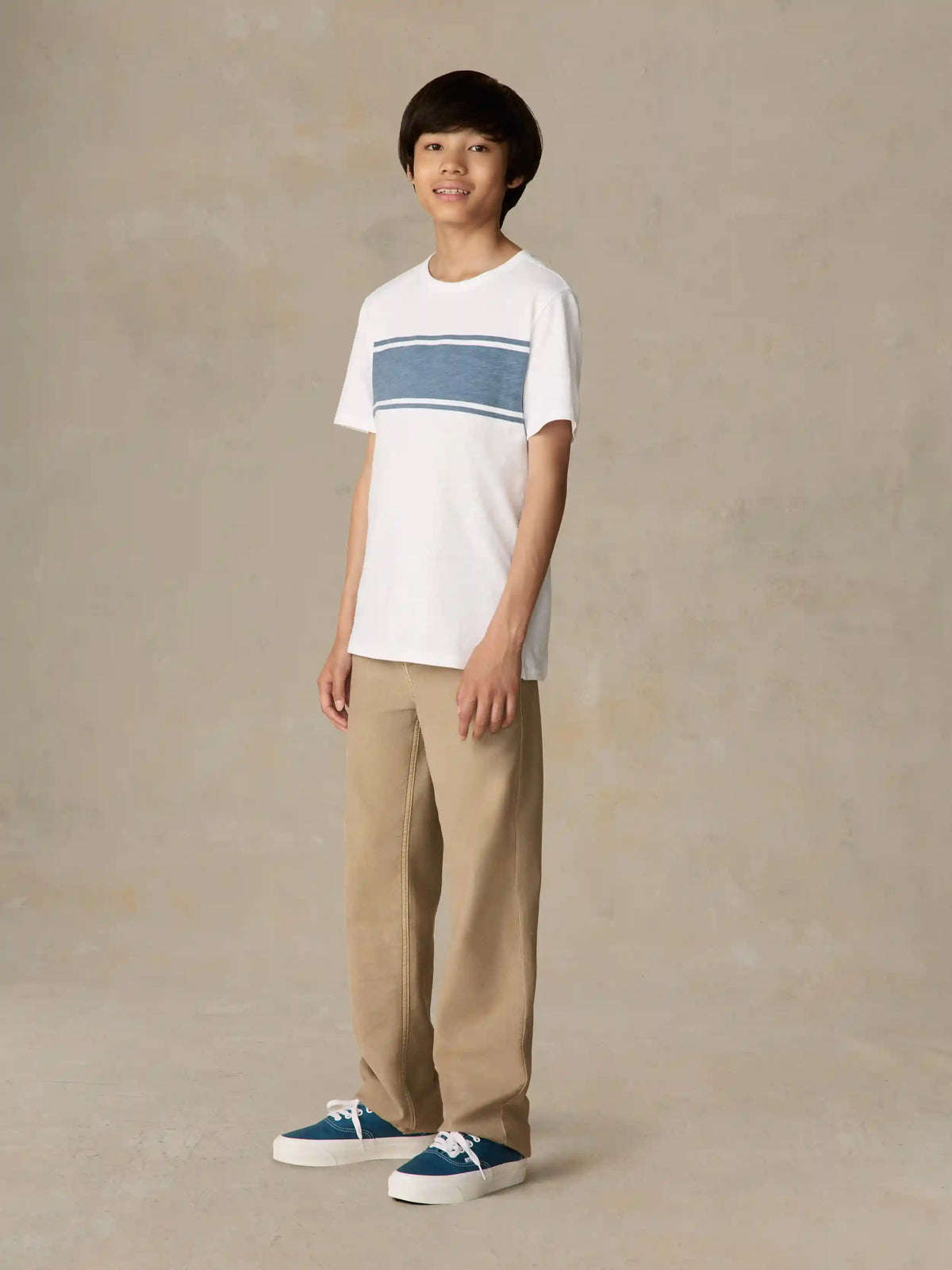 Big Kids Sunwashed Surf Striped Tee - White Surf Stripe