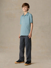 Big Kids Sunwashed T-Shirt Polo - Stormy Lake