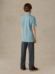 Big Kids Sunwashed T-Shirt Polo - Stormy Lake