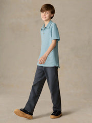 Big Kids Sunwashed T-Shirt Polo - Stormy Lake