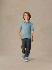 Little Kids Sunwashed T-Shirt Polo - Stormy Lake