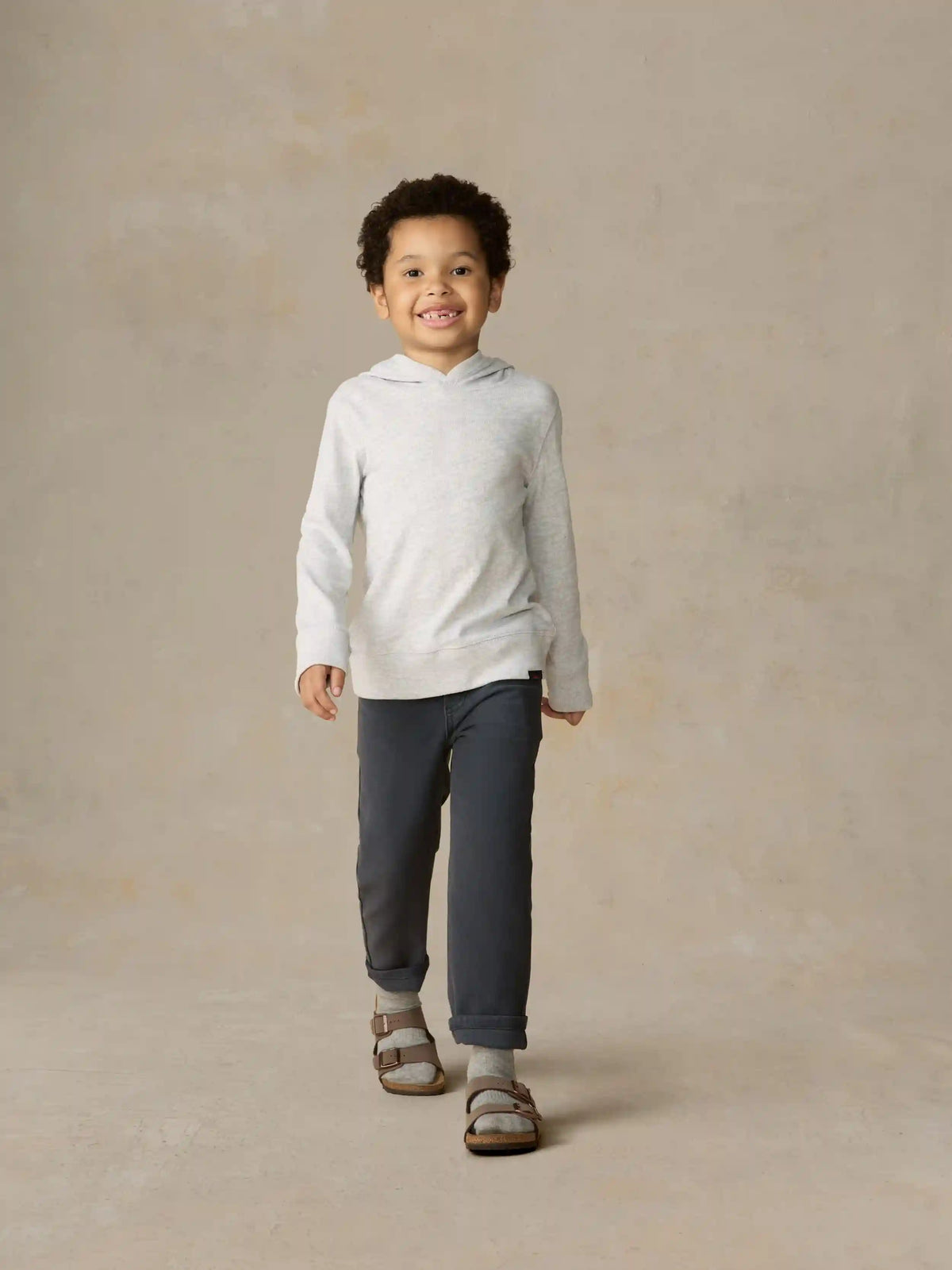 Little Kids Sunwashed Organic Hoodie - Light Grey Heather