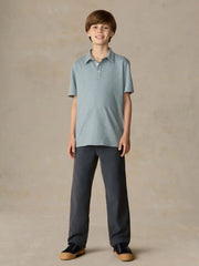 Big Kids Sunwashed Striped T-Shirt Polo - Mountain Wind Stripe