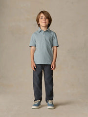 Little Kids Sunwashed Striped T-Shirt Polo - Mountain Wind Stripe