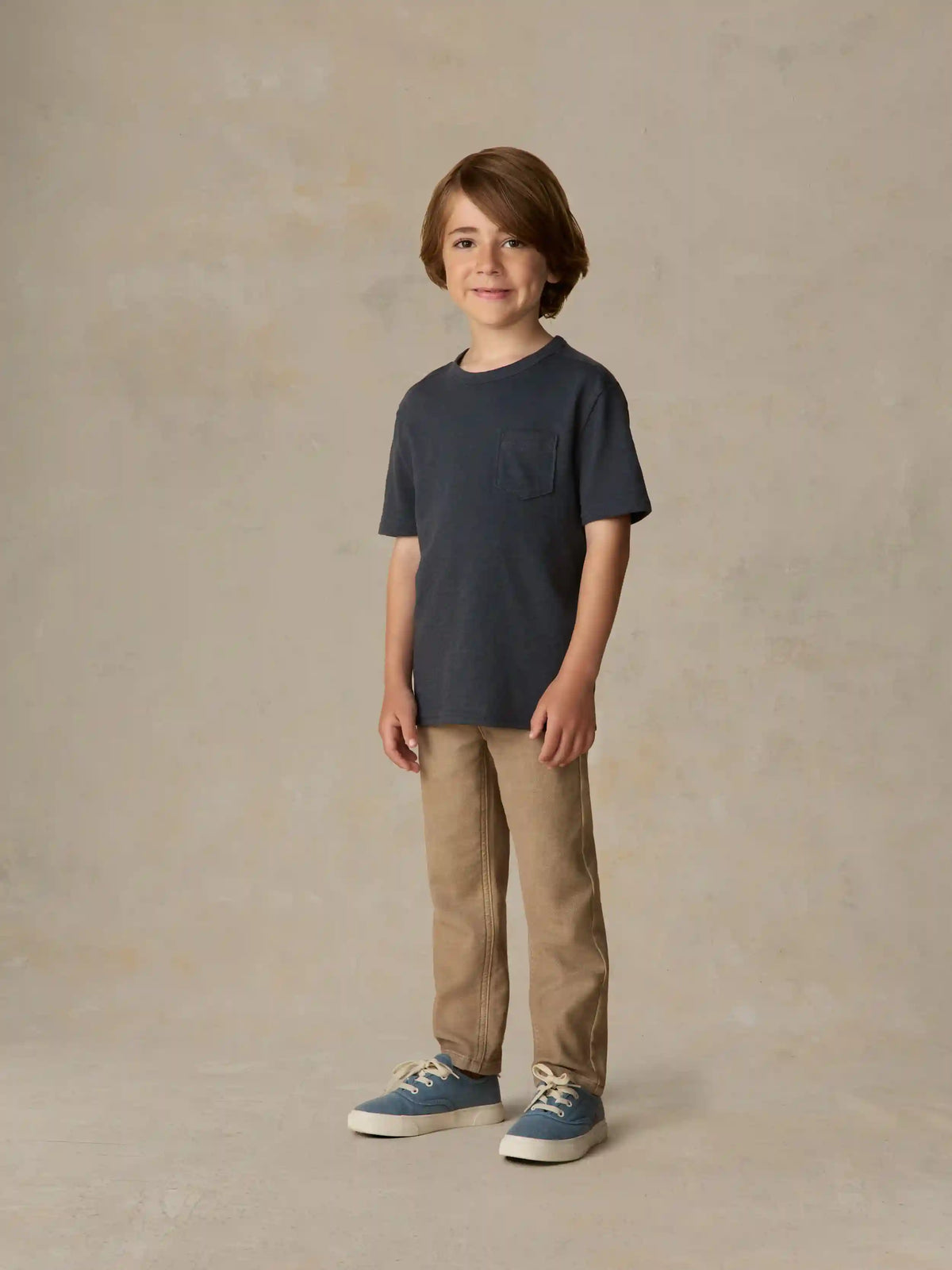 Little Kids Sunwashed Regenerative Pocket Tee - Dune Navy