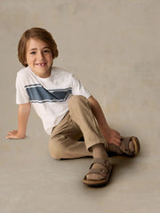 Little Kids Sunwashed Surf Striped Tee - White Surf Stripe