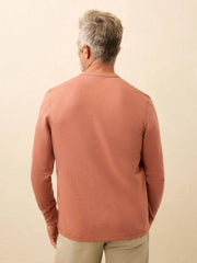 Long-Sleeve Waffle Henley - Dusty Sienna