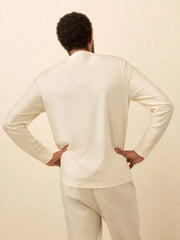 Long-Sleeve Waffle Henley - Snow