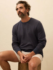 Double Knit Crewneck - Blue Dune Stripe