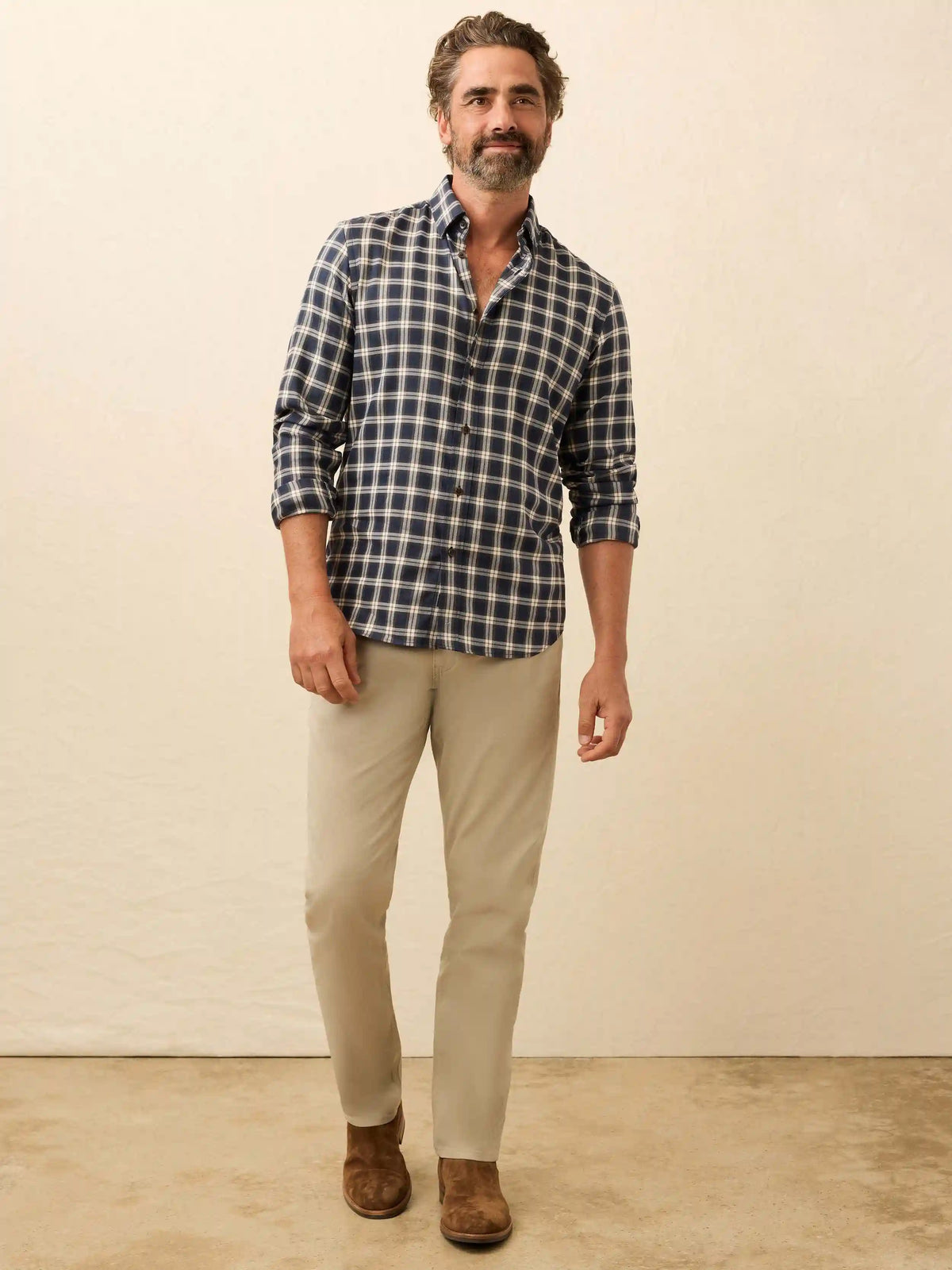 Soft Twill Movement™ Shirt - Navy Smoke Plaid