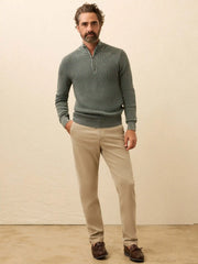 Sunwashed Quarter Zip Sweater - Mountain Olive