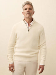 Sunwashed Quarter Zip Sweater - White Shell