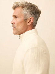 Sunwashed Quarter Zip Sweater - White Shell