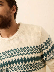 Heirloom Crewneck Sweater - Cream Forest Fairisle
