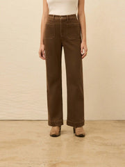 Stretch Terry Patch Pocket Pant - Walnut
