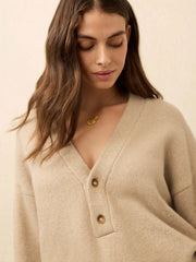 Jackson V-Neck Popover - Oatmeal Heather