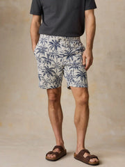 Cabana Towel Terry Sweatshort - Ivory Tropic Trees