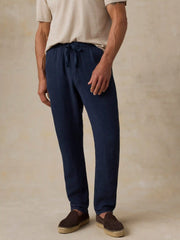 Linen Drawstring Pant - Island Navy
