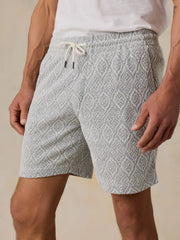 Oasis Drawstring Short - Blue Island Medallion