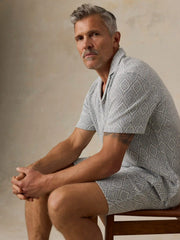 Oasis Drawstring Short - Blue Island Medallion