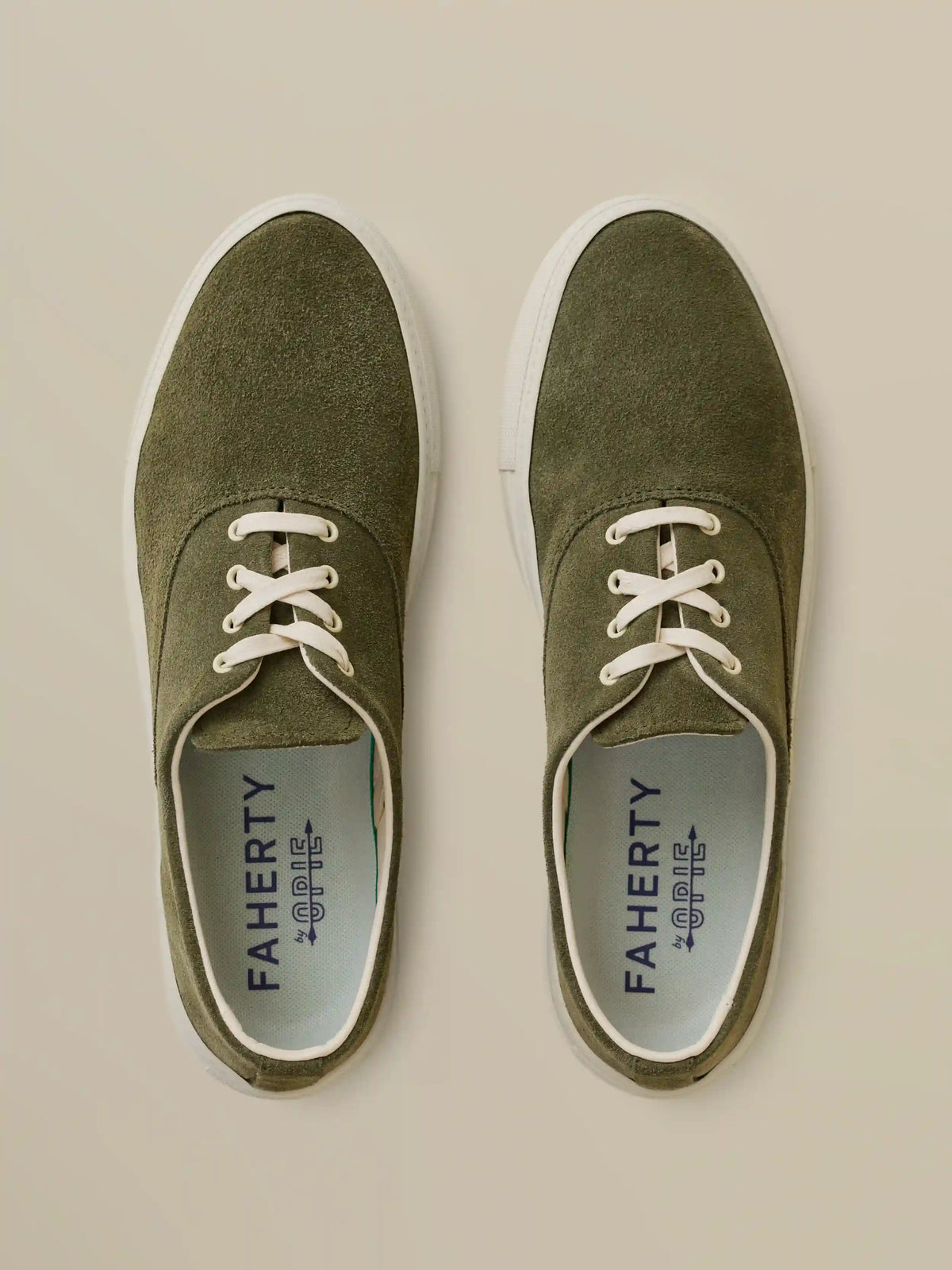 Faherty X Opie Way Deck Sneaker - Olive