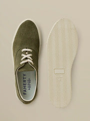 Faherty X Opie Way Deck Sneaker - Olive