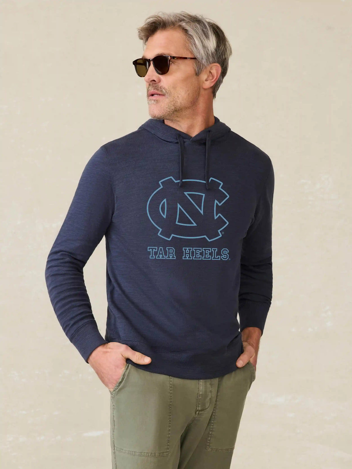 University of North Carolina Sunwashed Slub Hoodie - Blue Nights