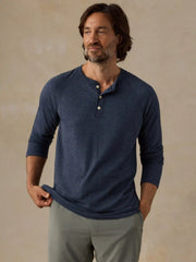 Long-Sleeve Cloud Henley - Ink Navy Heather