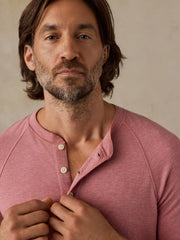 Long-Sleeve Cloud Henley - Red Sunrose Feeder